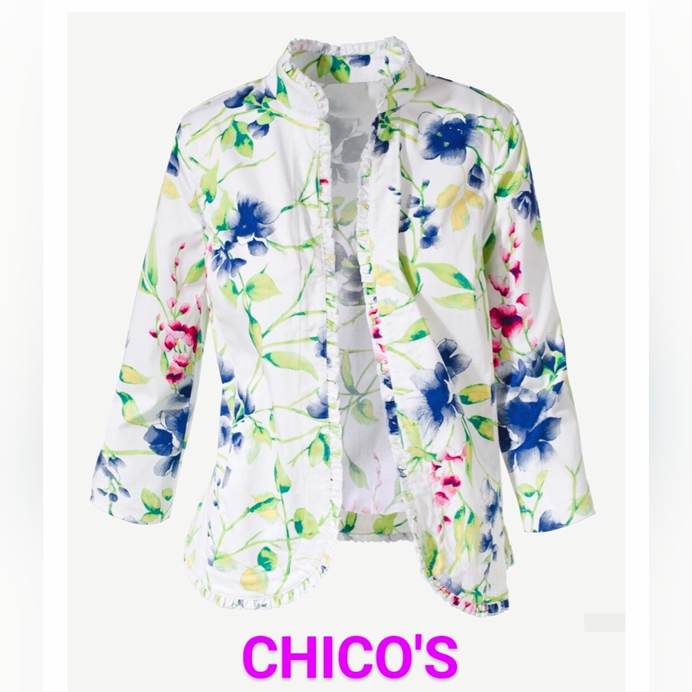 Chicos Floral Jacket NWOT